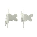 LMT 3 1/4" x 3 1/4" Adjustable Stainless Steel Commercial Hinges For Vinyl Fence Gates (Pair) White - 4000-WHITE