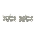 LMT 3" x 3" Adjustable, Self-Closing Stainless Steel Hinge For Vinyl Fence Gates (White) - 4020-WHITE
