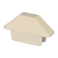 LMT 7/8" x 3" (0.700" x 2.850" ID) Dog Ear Vinyl Picket Cap for Vinyl Fence Posts (Almond) - P-78D-NA
