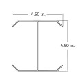 Aluminum Line Post Stiffener - 5" x 5" x 108" Aluminum Line Post Insert For Vinyl Fence Posts (Dimensions Shown)
