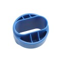 Blue Professional Vinyl Fence Super Donut For 5" x 5" Vinyl Post and 2" (1 7/8" OD) Pipe No Dig Vinyl Fence Post Leveling Collar
