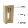 Vinyl Fence Gate Post Insert for Nexus Pocket Rail Support | 1.5" x 5.5" x 5"