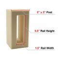Vinyl Fence Gate Post Insert for Rail Support | 1.5" x 5.5" x 5"