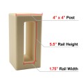 Vinyl Fence Gate Post Insert for Rail Support | 1.75" x 5.5" x 4"