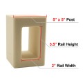 Vinyl Fence Gate Post Insert for Rail Support | 2" x 3.5" x 5"