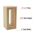 Vinyl Fence Gate Post Insert for Rail Support | 2" x 6.5" x 4"