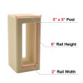 Vinyl Fence Gate Post Insert for Rail Support | 2" x 6" x 5"