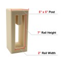 Vinyl Fence Gate Post Insert for Nexus Pocket Rail Support | 2" x 7" x 5"