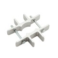 5" x 5" Heavy-Duty EZ Set Vinyl Fence Post Mounting Bracket and Post Stiffener Pair For 2" (1 7/8" OD) Round Posts | Pair