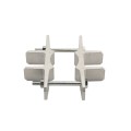 5" x 5" Heavy-Duty EZ Set Vinyl Fence Post Mounting Bracket and Post Stiffener Pair For 2" (1 7/8" OD) Round Posts | Pair