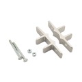 5" x 5" Heavy-Duty EZ Set Vinyl Fence Post Mounting Bracket and Post Stiffener Pair For 2" (1 7/8" OD) Round Posts | Pair