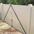 Black Aluminum Adjustable Anti-Sag Gate Brace Kit For Vinyl, Wood, and Metal Gates - Includes Stainless Steel Fasteners (Installation Shown Using Two Gate Brace Kits)