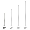 Vinyl Fence Heavy Duty Surface Mounting Post 2" [1 7/8" OD] Round Post x 36" Long Support Post Welded to Steel Plate for Fencing (SS40 Pipe)