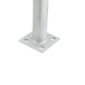 Vinyl Fence Heavy Duty Surface Mounting Post 2" [1 7/8" OD] Round Post x 48" Long Support Post Welded to Steel Plate for Fencing (SS40 Pipe)