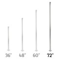 Vinyl Fence Heavy Duty Surface Mounting Post 2" [1 7/8" OD] Round Post x 72" Long Support Post Welded to Steel Plate for Fencing (SS40 Pipe)