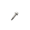 LMT #14 x 1" Hex Washer Head Tek Screw (White) - LMT HW14x1TEK