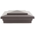 5" x 5" Cape May Style Vinyl Post Cap - Antique Brown