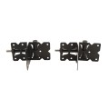 Nationwide 6 1/4" Horizontally Adjustable Standard to Narrow Gate Hinge Pair with Stainless Steel Screws (Black) - NW171NASCA-SSB