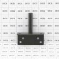 Lockable Both-Side Stainless Steel Gate Latch Black 38308NUA-SS (Grid Shown For Scale)