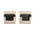 LMT OTI-32TFB2P-ALMOND 3" x 2" Contour T-Rail Flat Bracket For Vinyl Railing (2 Piece) - Almond