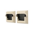 LMT OTI-32TFB2P-ALMOND 3" x 2" Contour T-Rail Flat Bracket For Vinyl Railing (2 Piece) - Almond