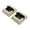 LMT OTI-32TFB2P-ALMOND 3" x 2" Contour T-Rail Flat Bracket For Vinyl Railing (2 Piece) - Almond