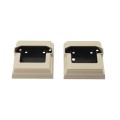 LMT OTI-32TFB2P-ALMOND 3" x 2" Contour T-Rail Flat Bracket For Vinyl Railing (2 Piece) - Almond