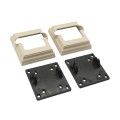 LMT OTI-32TFB2P-ALMOND 3" x 2" Contour T-Rail Flat Bracket For Vinyl Railing (2 Piece) - Almond