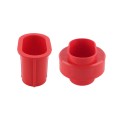 Red Heavy Duty Vinyl Fence Donut With Adapter For 5" x 5" Post and 2" (1 7/8" OD) or 2 1/2" (2 3/8" OD) Pipe