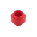 Red Heavy Duty Vinyl Fence Donut With Adapter For 5" x 5" Post and 2" (1 7/8" OD) or 2 1/2" (2 3/8" OD) Pipe