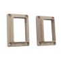 LMT 1219-KHAKI 2" x 3 1/2" Slotted Handrail Vinyl Bracket Kit For Vinyl Railing - Khaki