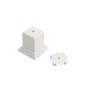 LMT 1255-WHITE 3 Piece Foot Block Kit with Mounting Plate For Vinyl Railing - White
