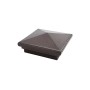 3.625" (3 5/8" x 3 5/8") Neptune Style Vinyl Post Cap for 4" x 4" Wood Post - Antique Brown