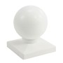 LMT 1117NA 4" x 4" Dome Ball Vinyl Post Cap - Almond