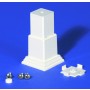 LMT 1255-ALMOND 3 Piece Foot Block Kit with Mounting Plate For Vinyl Railing - Almond