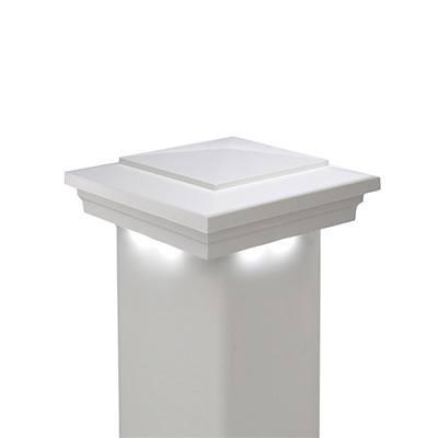 LMT Vinyl Solar Lighted Post Caps