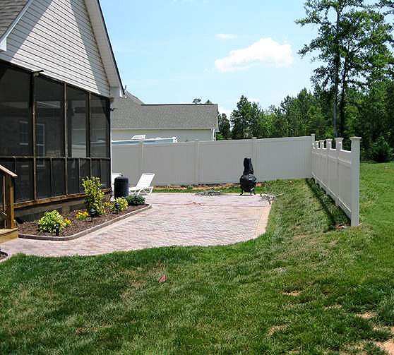 Vinyl Fence Outside In Patio